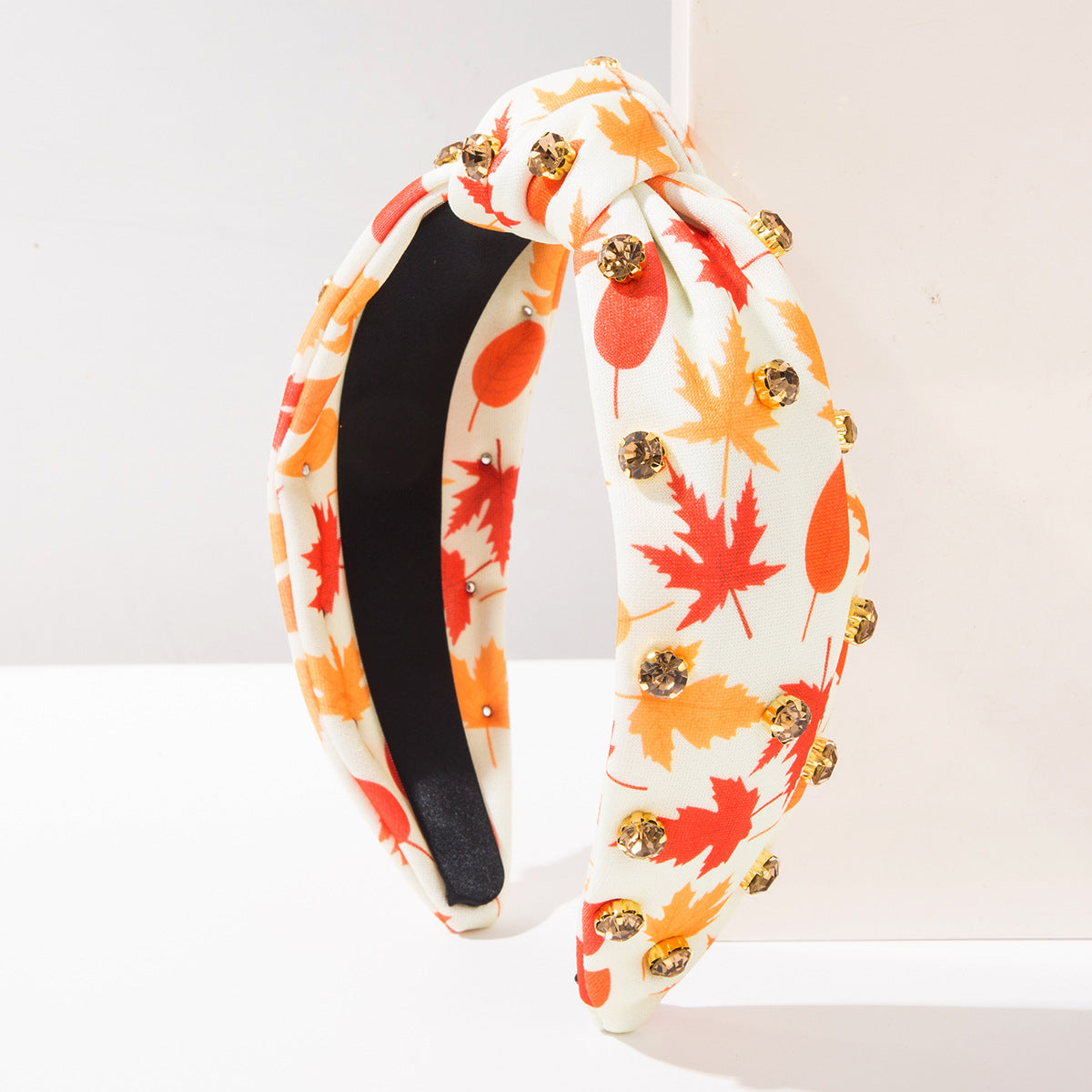 Crystal Studded Harvest Print Headband - C2