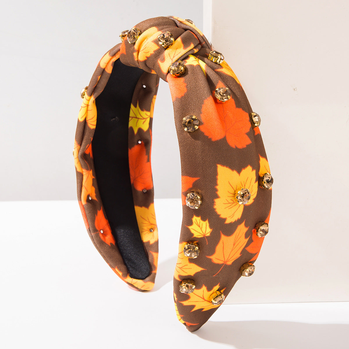 Crystal Studded Harvest Print Headband - C4