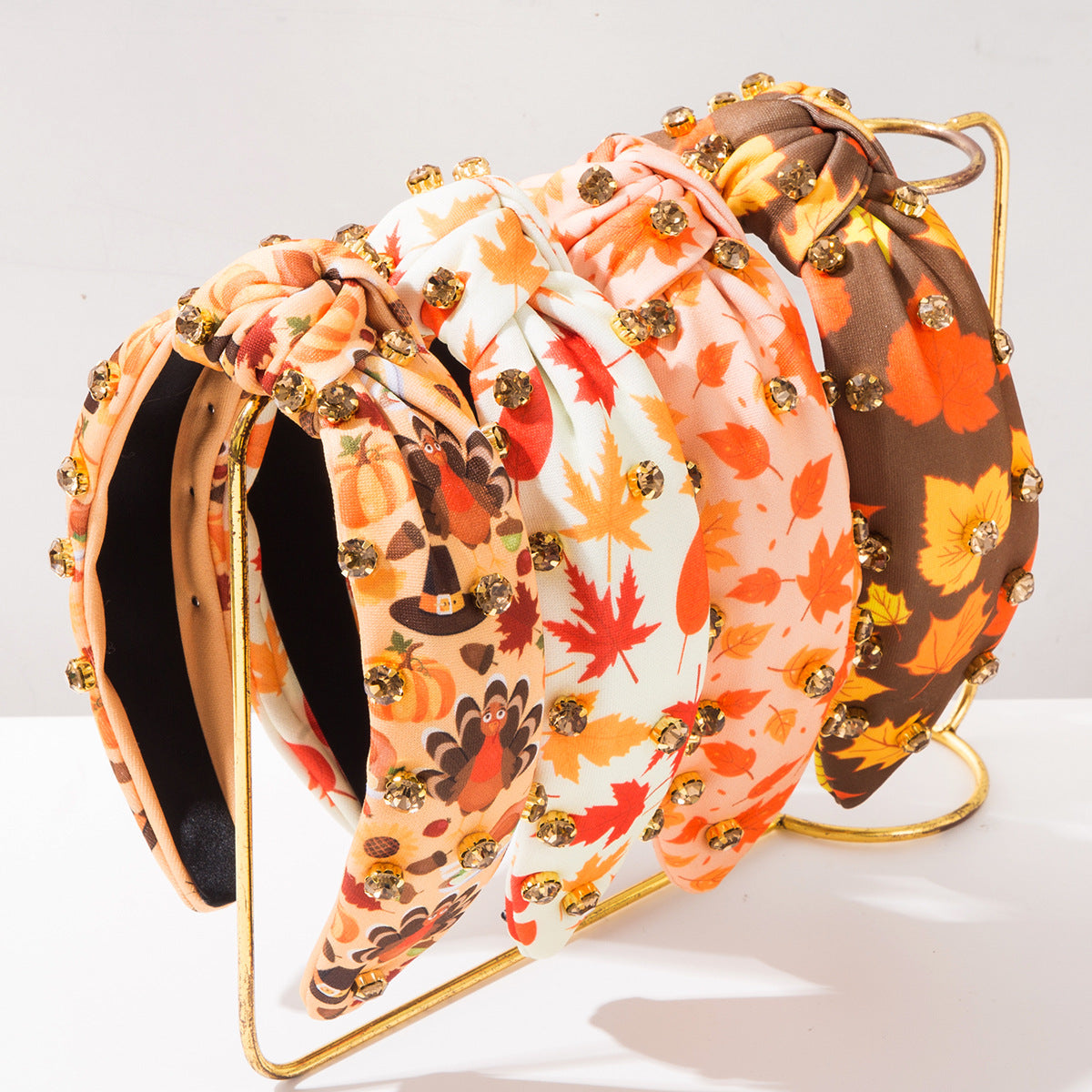 Crystal Studded Harvest Print Headband