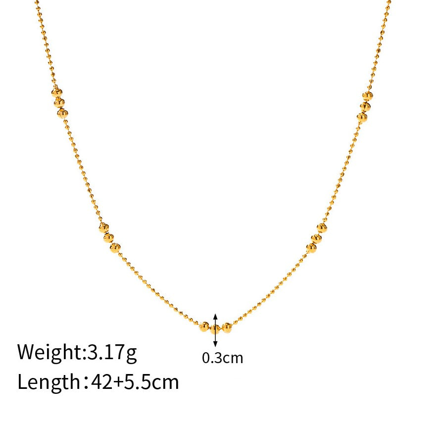 Dainty Ball Bead Layering Necklace - Gold