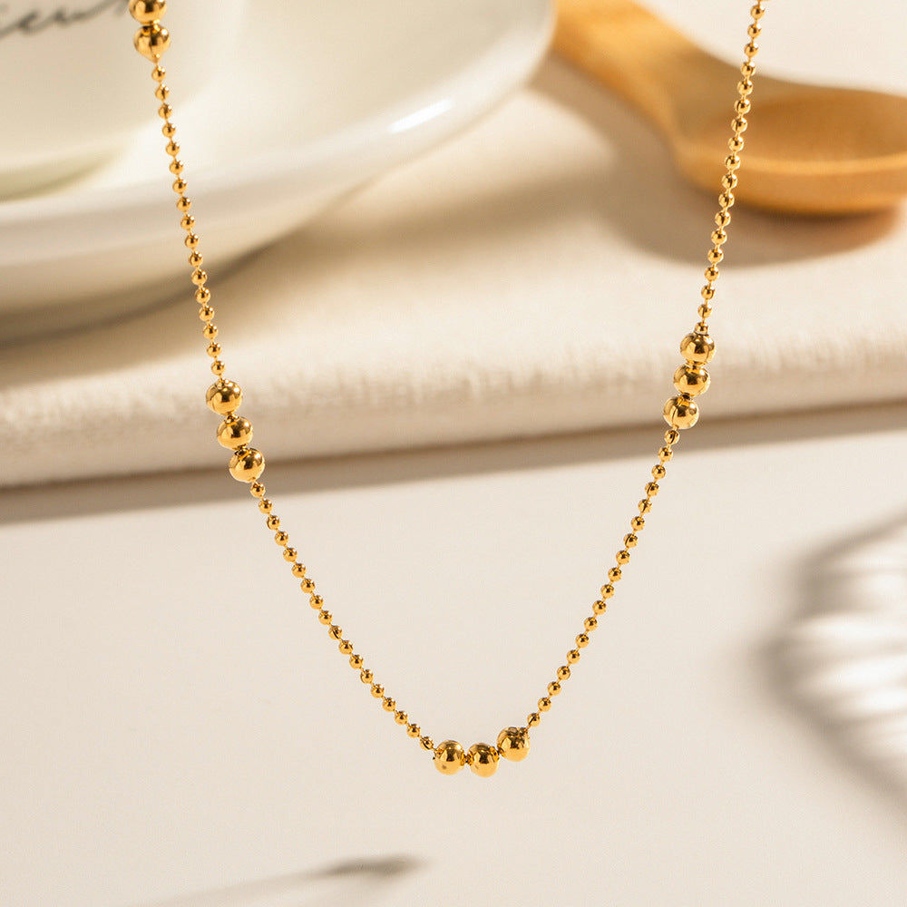 Dainty Ball Bead Layering Necklace - Gold - 2
