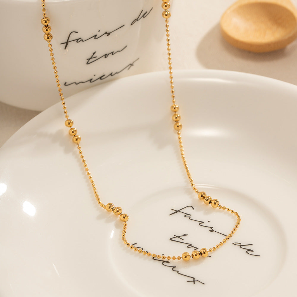 Dainty Ball Bead Layering Necklace - Gold - 3