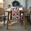 Christmas Jacquard Table Runner with Tassel Trim - Santa