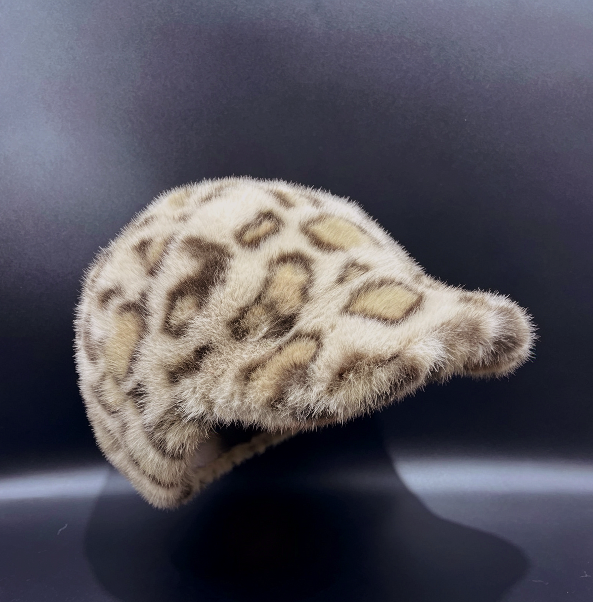 Fuzzy Faux Fur Baseball Cap in Leopard or Colorblock - KLeopard - 1