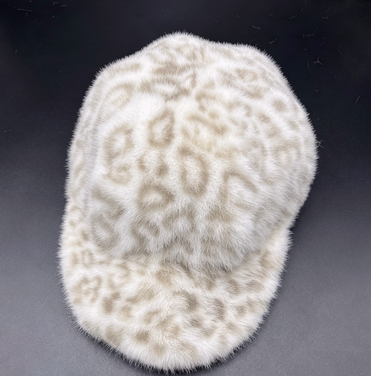 Fuzzy Faux Fur Baseball Cap in Leopard or Colorblock - Leopard - 1