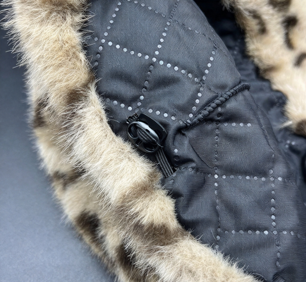 Fuzzy Faux Fur Baseball Cap in Leopard or Colorblock - Leopard - 4