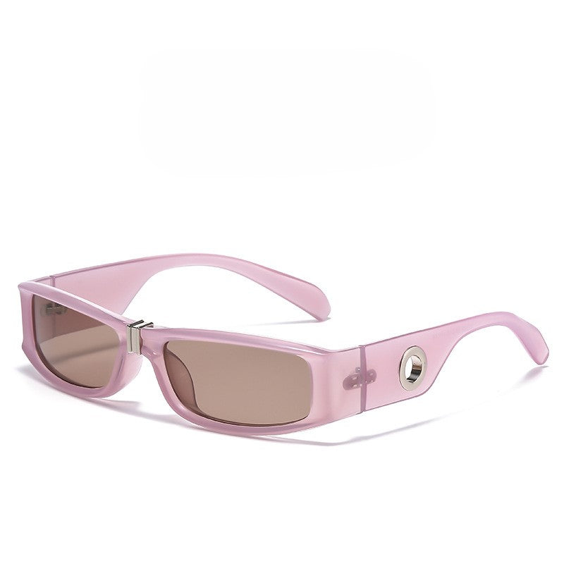 Y2K Wrap Around Rectangle Sunglasses - Pink