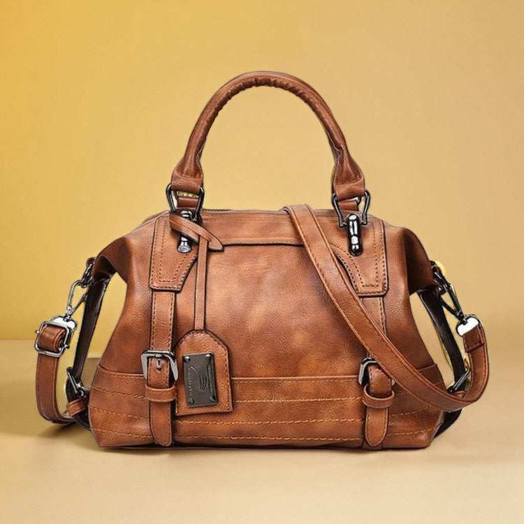 Vintage Faux Leather Boston Satchel