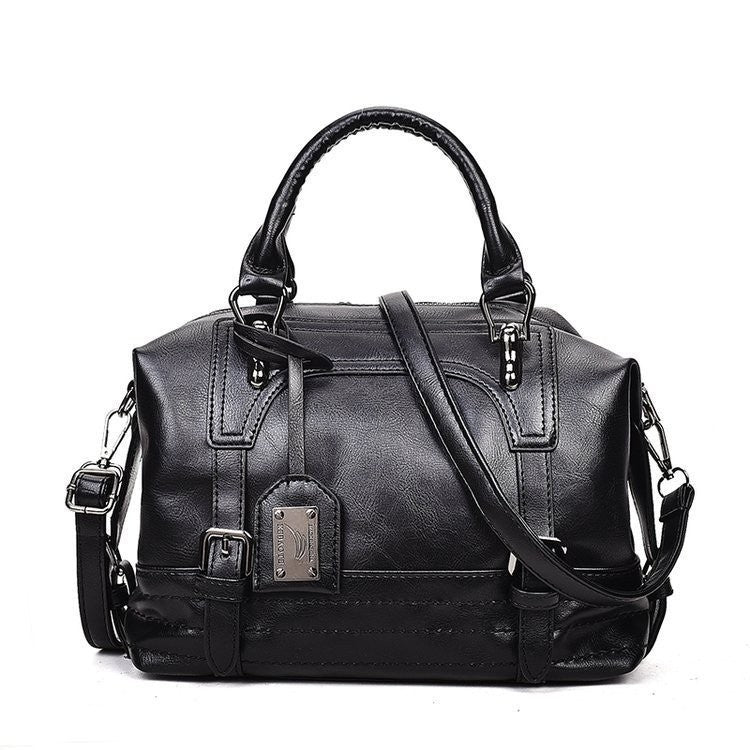 Vintage Faux Leather Boston Satchel