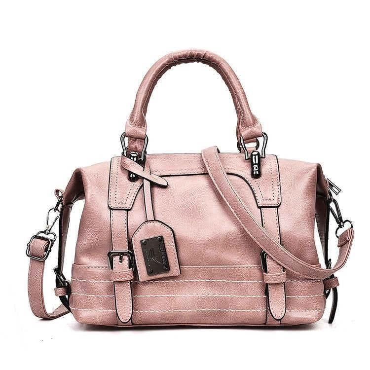 Vintage Faux Leather Boston Satchel