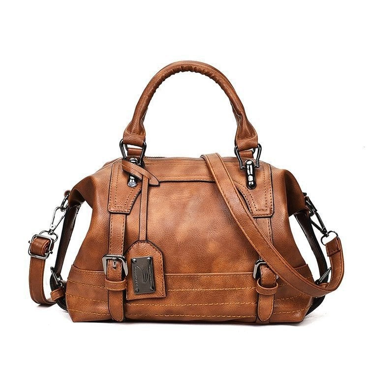 Vintage Faux Leather Boston Satchel