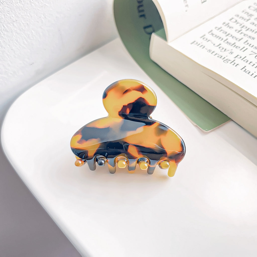Tiny Flower Acetate Mini Claw Clip - coffee