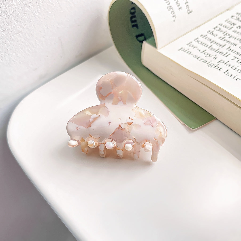 Tiny Flower Acetate Mini Claw Clip - milk_coffee