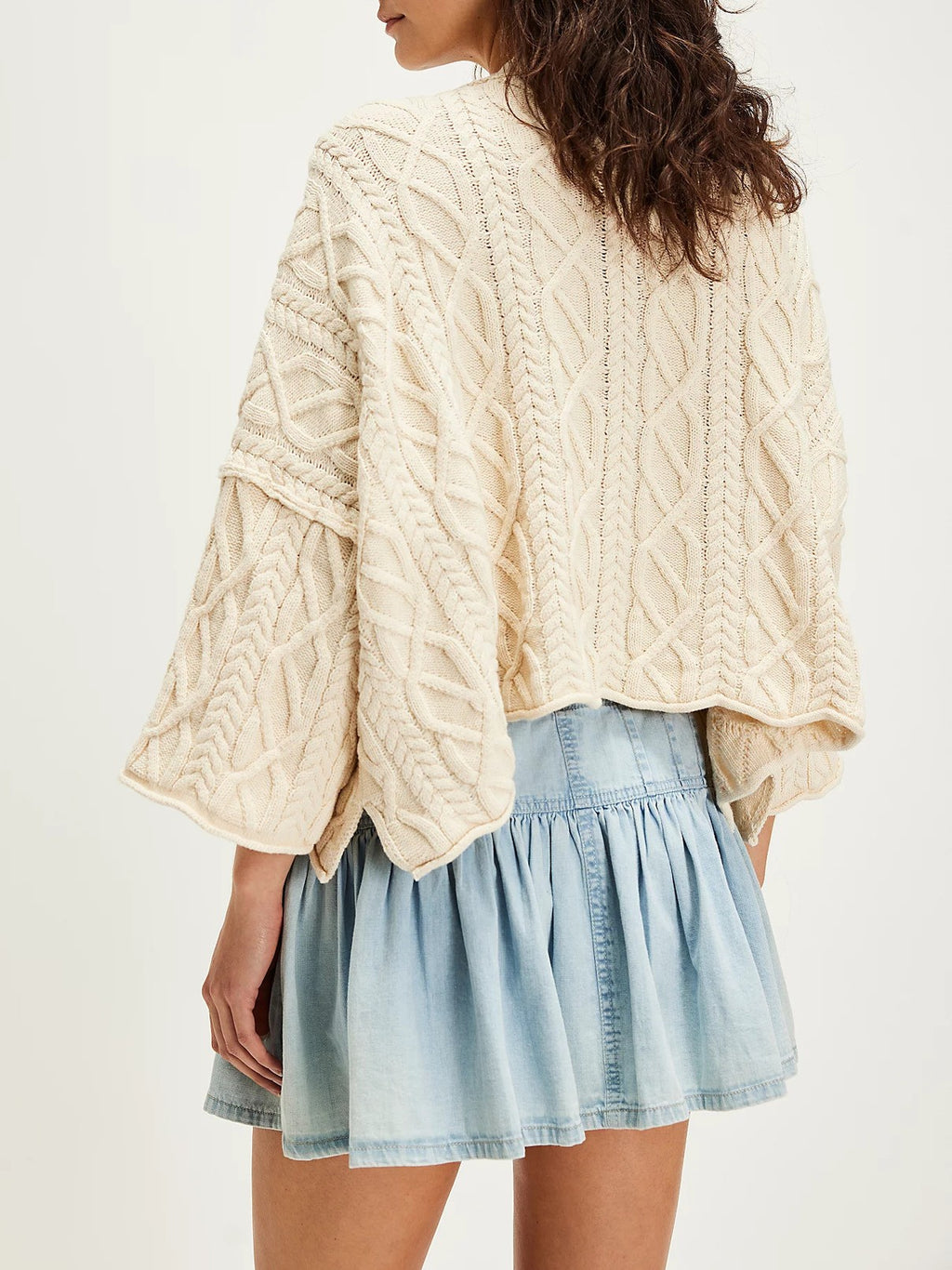 Button Front Tiered Ruffle Denim Mini Skirt - view 2