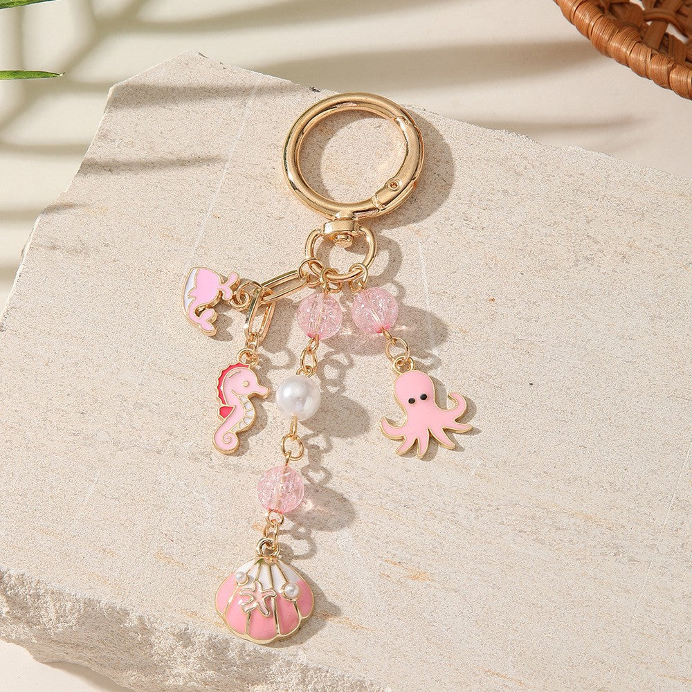 Beaded Tassel Charm Keychain for Bags - C3