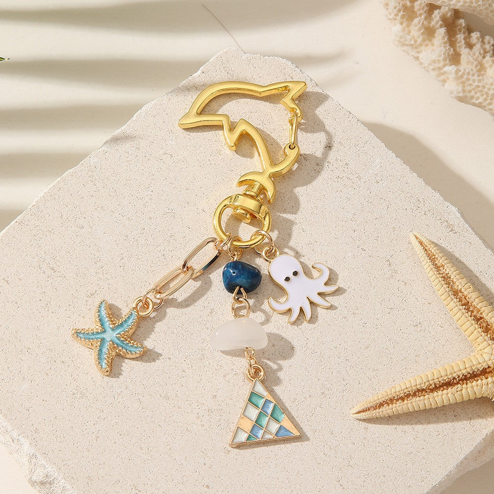 Beaded Tassel Charm Keychain for Bags - C4