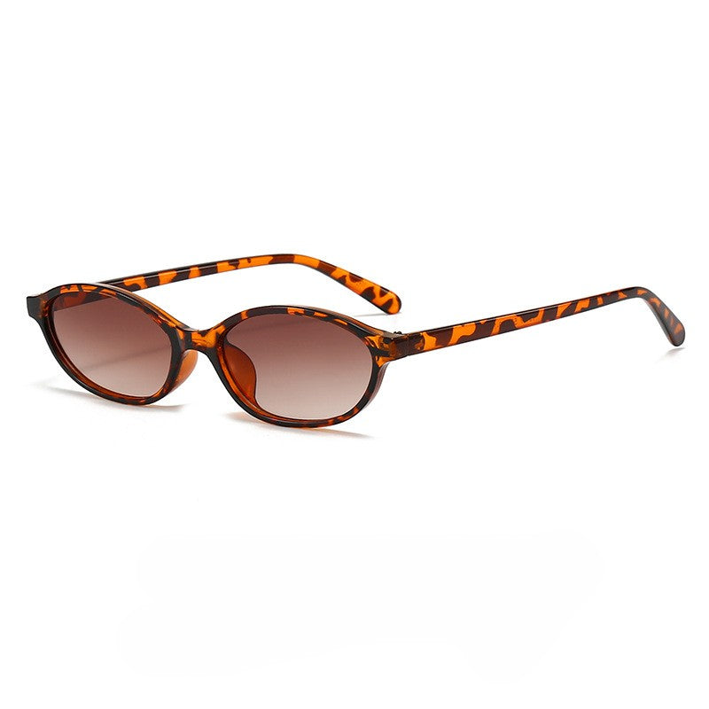 Slim Oval Sunglasses Vintage Narrow Frame - Color_02