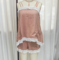 Tassel Trim Cami and Shorts Two Piece Set - DarkPink