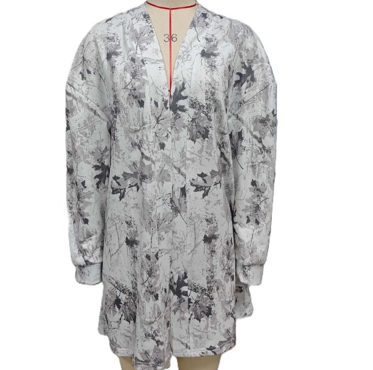 Longline Open Front Printed Duster Cardigan - NO-1 - 1