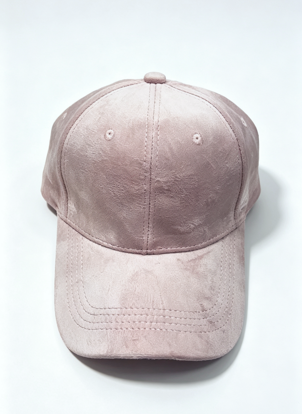 Faux Suede Baseball Cap With Curved Brim - DPink