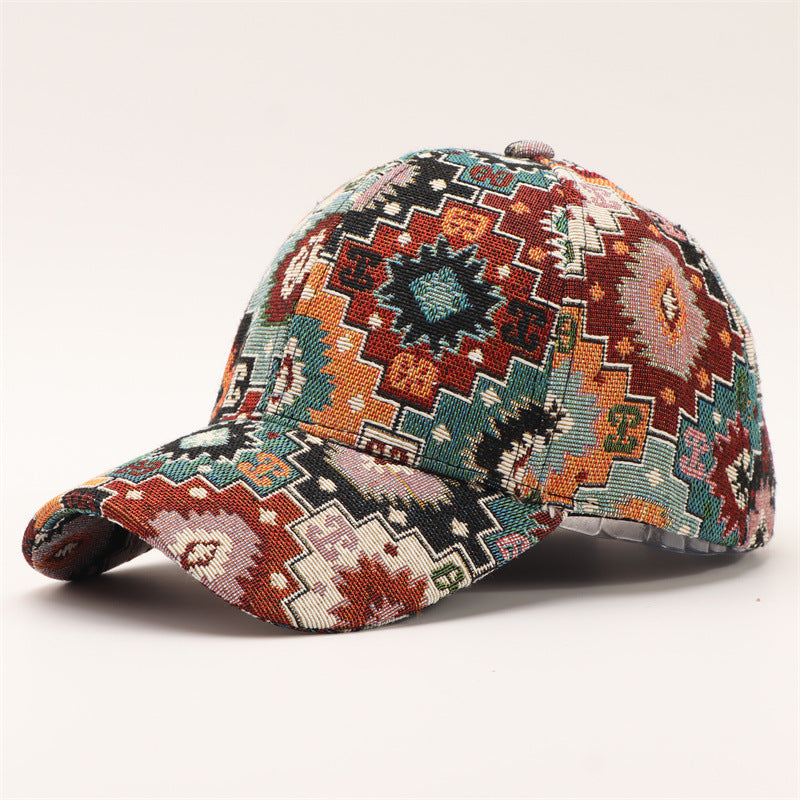 Southwestern Jacquard Woven Baseball Cap - Red - 1