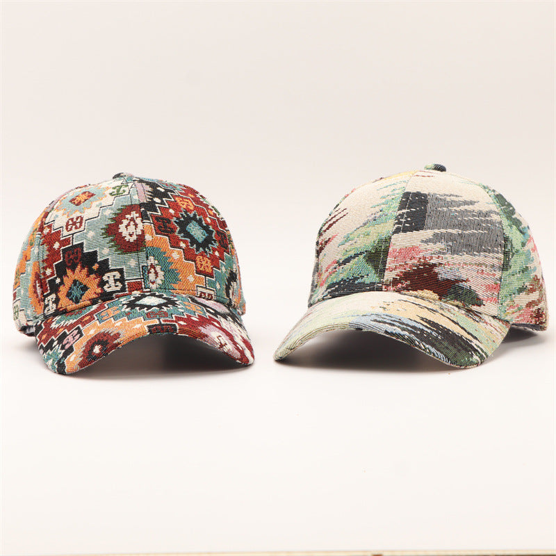 Southwestern Jacquard Woven Baseball Cap - Red - 3