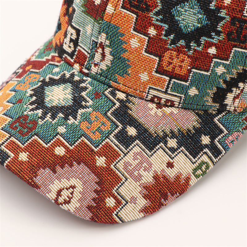 Southwestern Jacquard Woven Baseball Cap - Red - 5