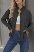Ribbed Knit Cardigan With Utility Pockets - Black