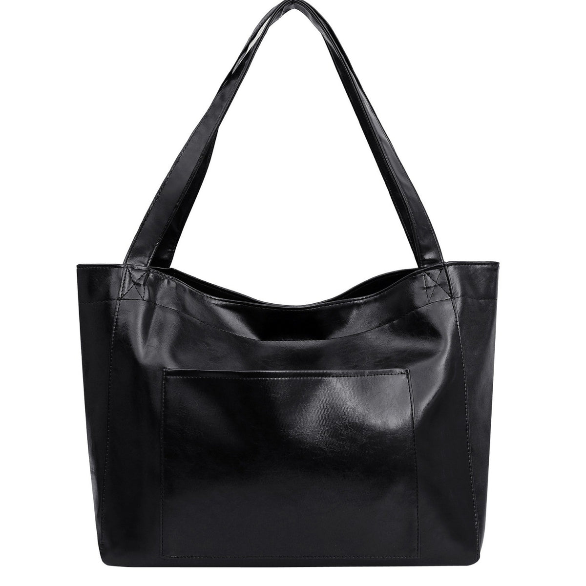 Oversized Oil Wax Faux Leather Tote Bag