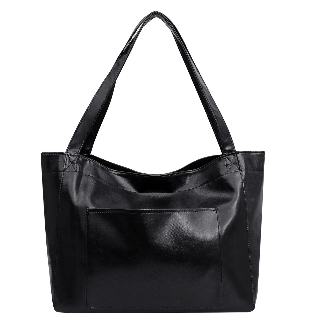 Oversized Oil Wax Faux Leather Tote Bag