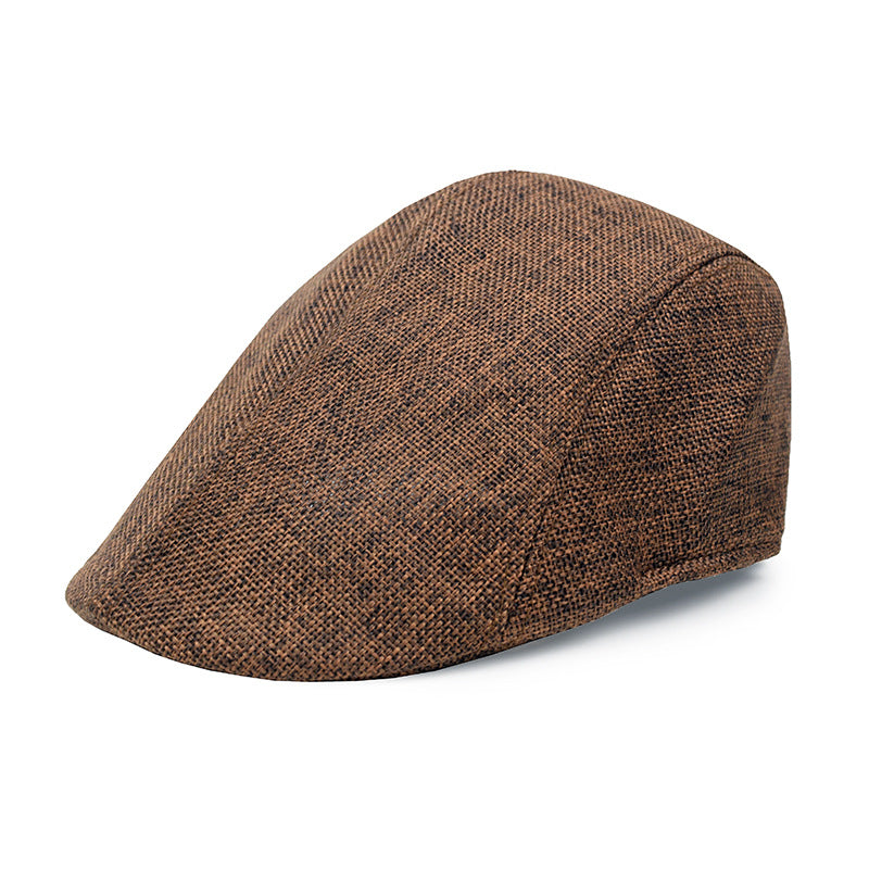 Textured Woven Beret Cap - Coffee