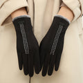 Fleece Lined Touchscreen Winter Gloves - Black