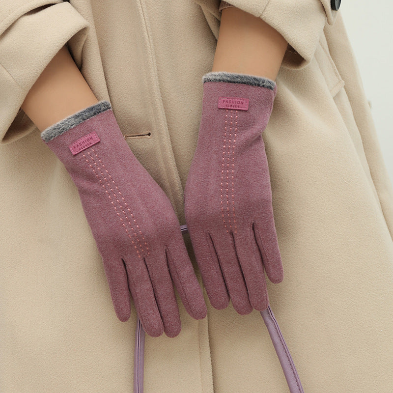 Fleece Lined Touchscreen Winter Gloves - Purple