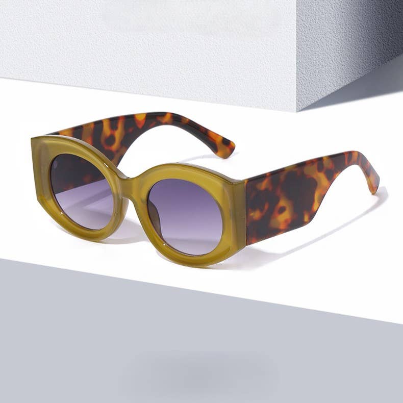 Chunky Oval Gradient Lens Sunglasses