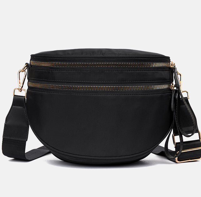 Half Moon Crossbody Sling Belt Bag - Black