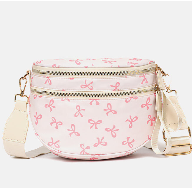 Half Moon Crossbody Sling Belt Bag - Bow