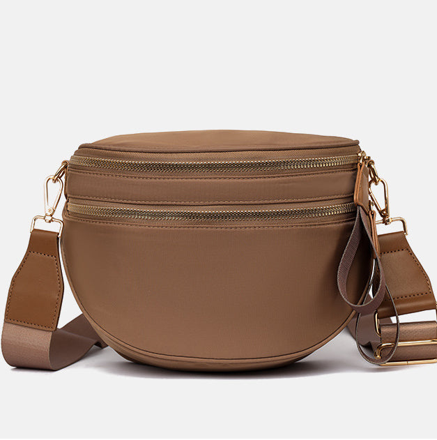 Half Moon Crossbody Sling Belt Bag - Khaki