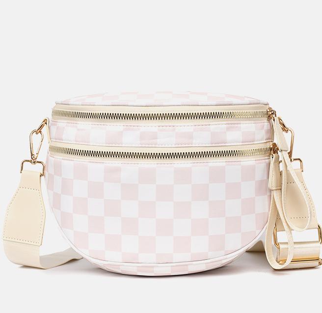 Half Moon Crossbody Sling Belt Bag - Pink