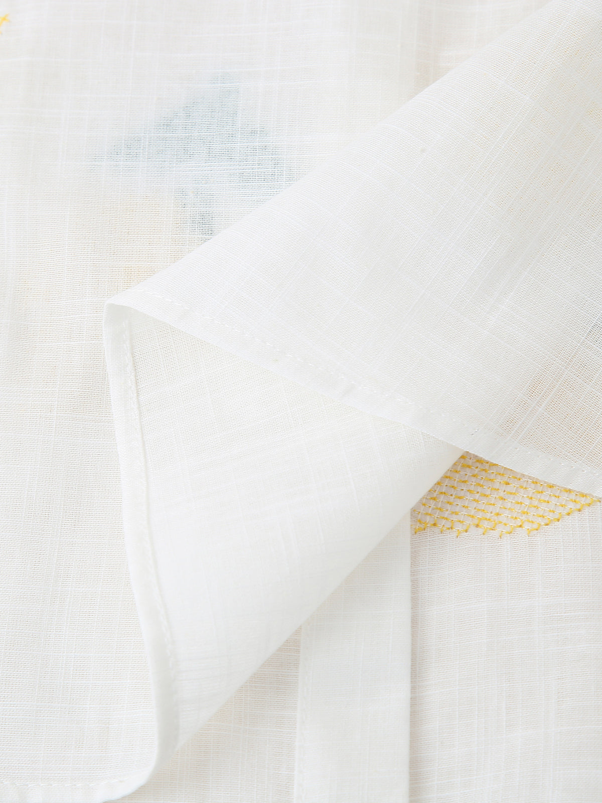 Lemon Embroidered Button Down Shirt - White - 7