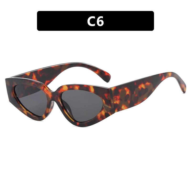 Color Block Oval Frame Sunglasses - Decor