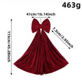 Long Tail Velvet Bow Christmas Tree Topper - M-Winered