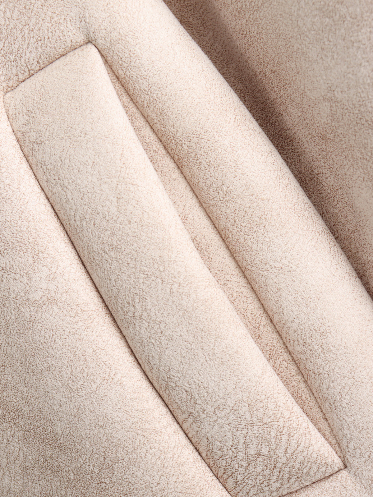 Faux Suede Sherpa Collar Jacket - Apricot - 10