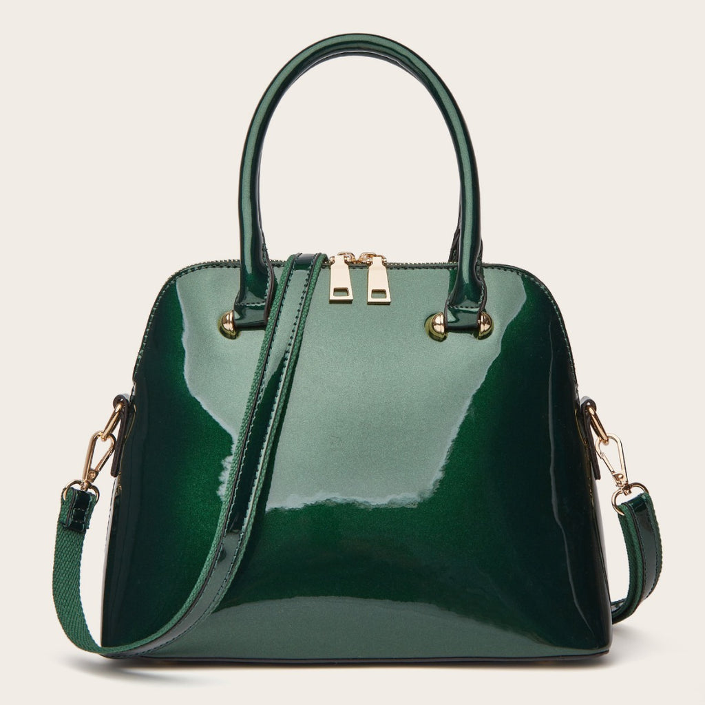Glossy Patent Dome Top Handle Satchel