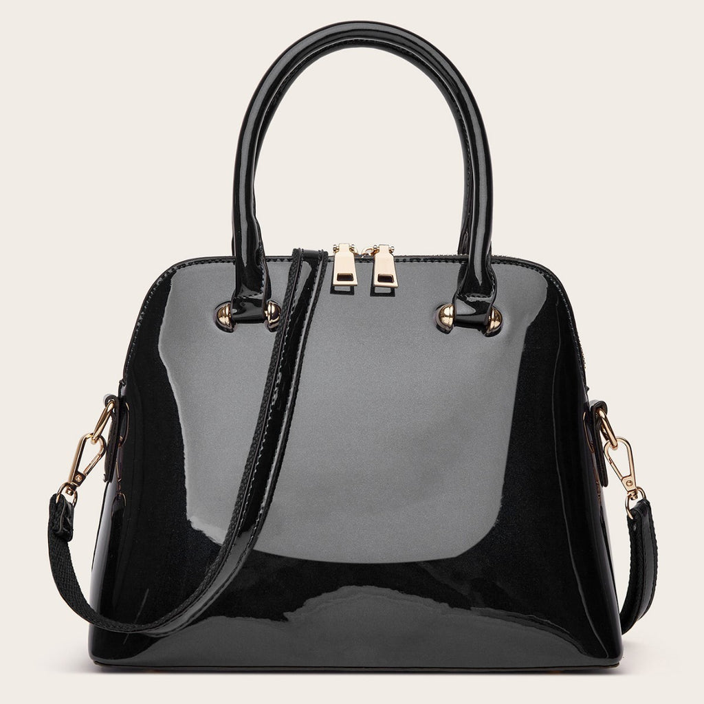 Glossy Patent Dome Top Handle Satchel
