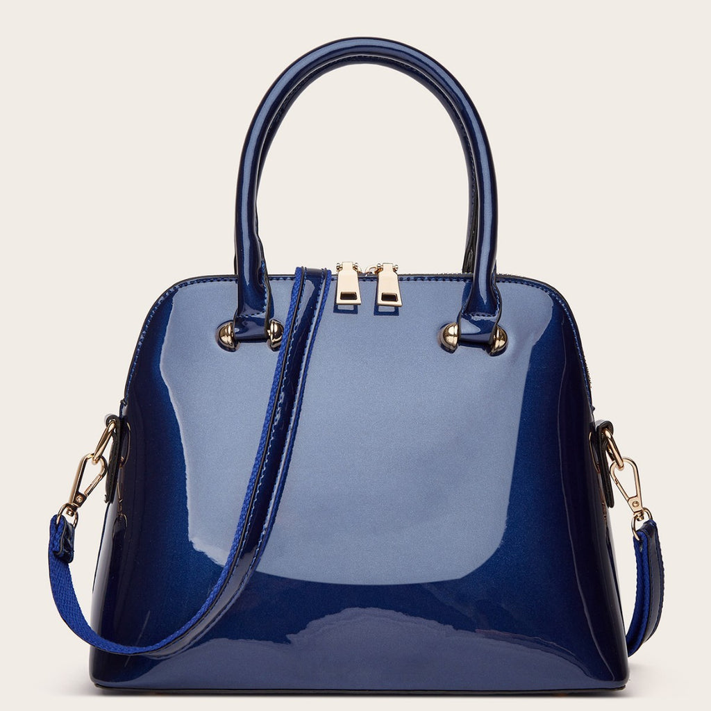 Glossy Patent Dome Top Handle Satchel