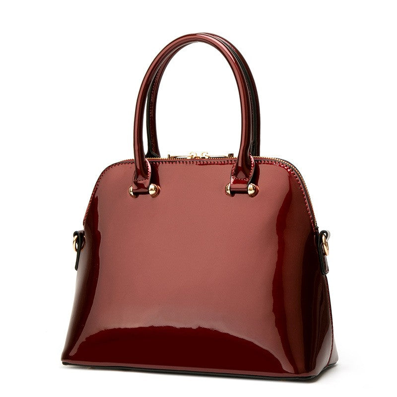 Glossy Patent Dome Top Handle Satchel