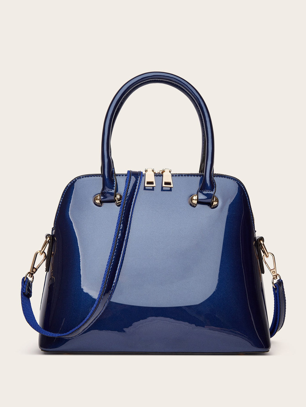 Glossy Patent Dome Top Handle Satchel