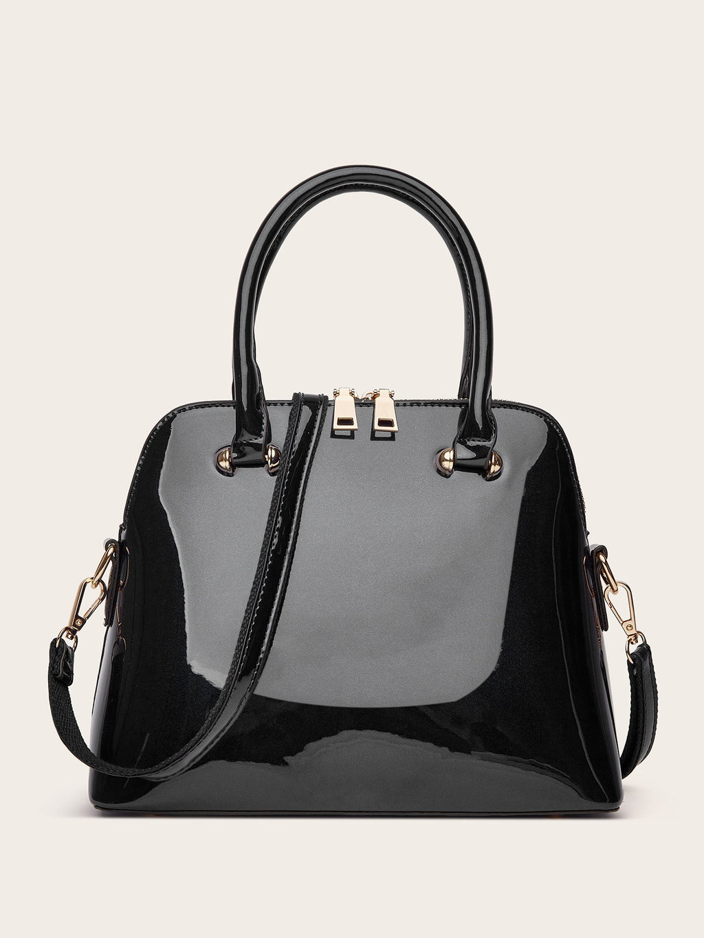 Glossy Patent Dome Top Handle Satchel