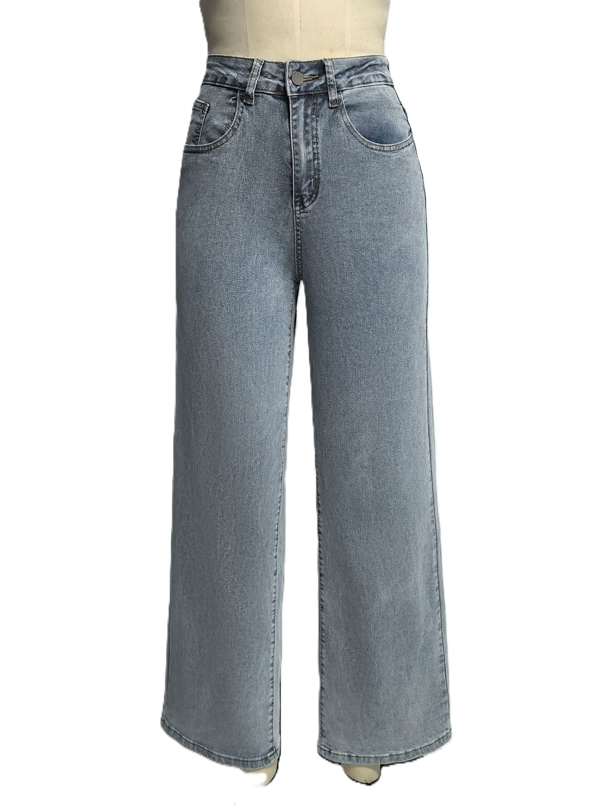 Coquette Bow Pocket High Waist Baggy Jeans - Blue - 1