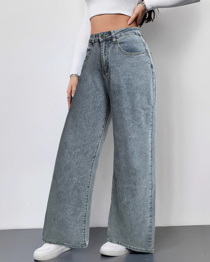 Coquette Bow Pocket High Waist Baggy Jeans - Blue - 4